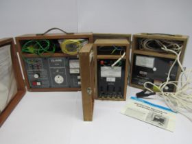 Three wooden cased Clare electrical testing instruments to include V.154 Portable Appliance