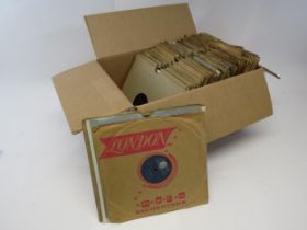 A collection of 10" shellac 78rpm records on the London label, numerous Rock & Roll titles including