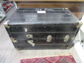 Circa 1920 an "innovation" French steamer trunk with five internal drawers and rising top over