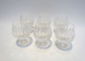 A set of six Waterford crystal brandy balloon glasses