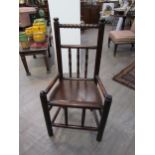 A Georgian wood turner’s chair, 93cm x 48cm x 39cm