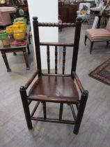 A Georgian wood turner’s chair, 93cm x 48cm x 39cm