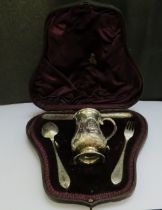 A Victorian Christening set consisting of tankard by Augustus George Piesse London 1863. Knife, fork