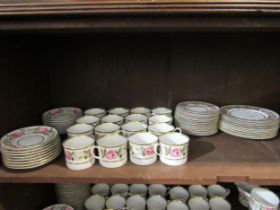 Royal Worcester 'Royal Garden' tea wares including sixteen cups, ten plates, sixteen small plates,