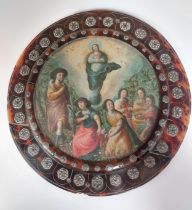 COLONIAL SCHOOL Mexico, 18thC An escudo de monja (nun's badge) depicting the Virgin of the