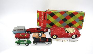 Vintage toys including Tri-ang Austin Healey a/f, Corgi die-cast Vanwall, Volvo, Bentley and Dinky