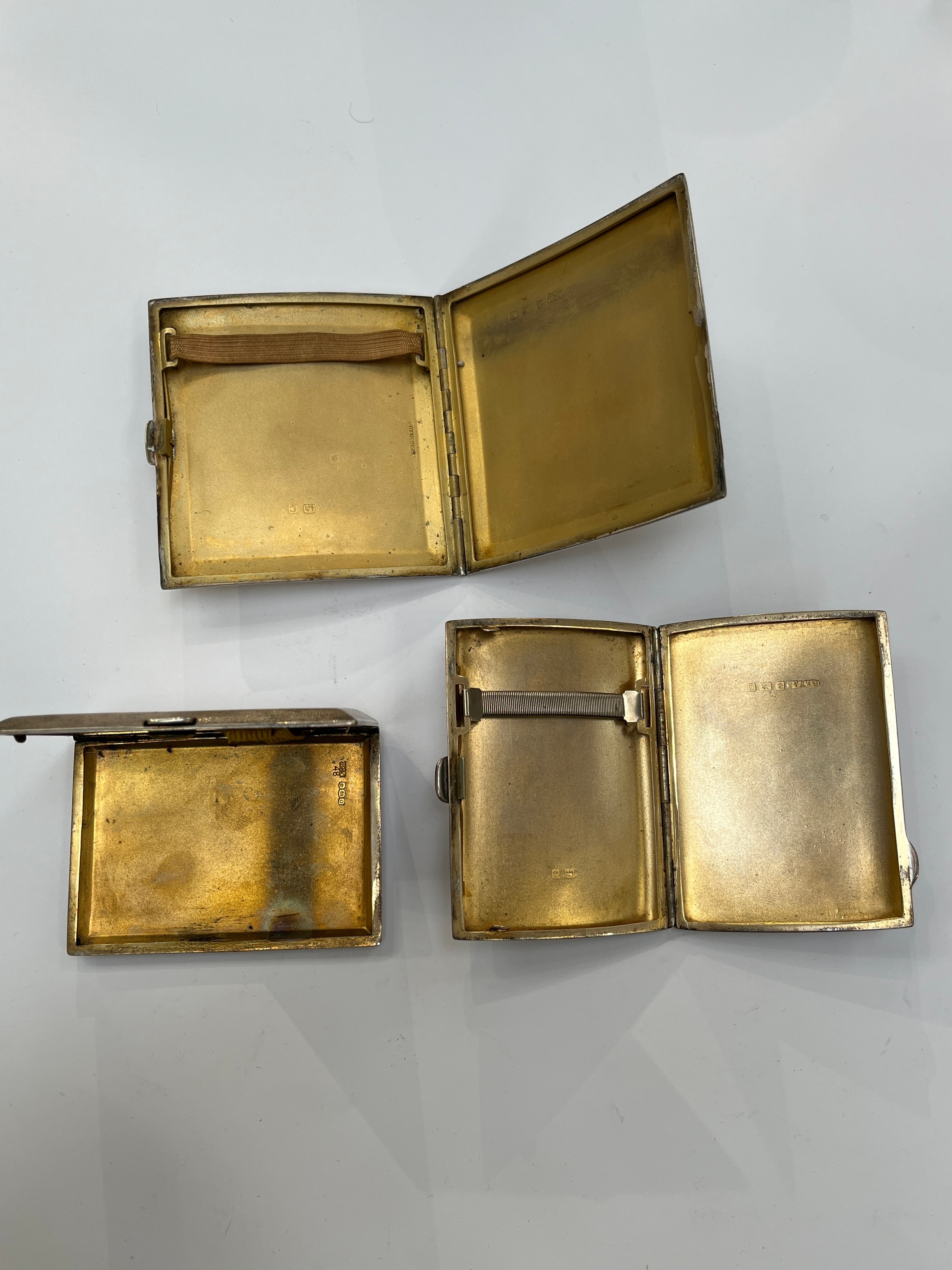 Two Birmingham silver cigarette cases Mappin & Webb 1927 and G F Westwood & Sons 1949 and a - Image 2 of 2