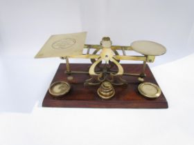 A 19th Century Sampson Mordan and Co., London letter scale with weights