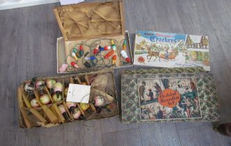 A circa 1950's Christmas electrical decoration set and another within a crackers box