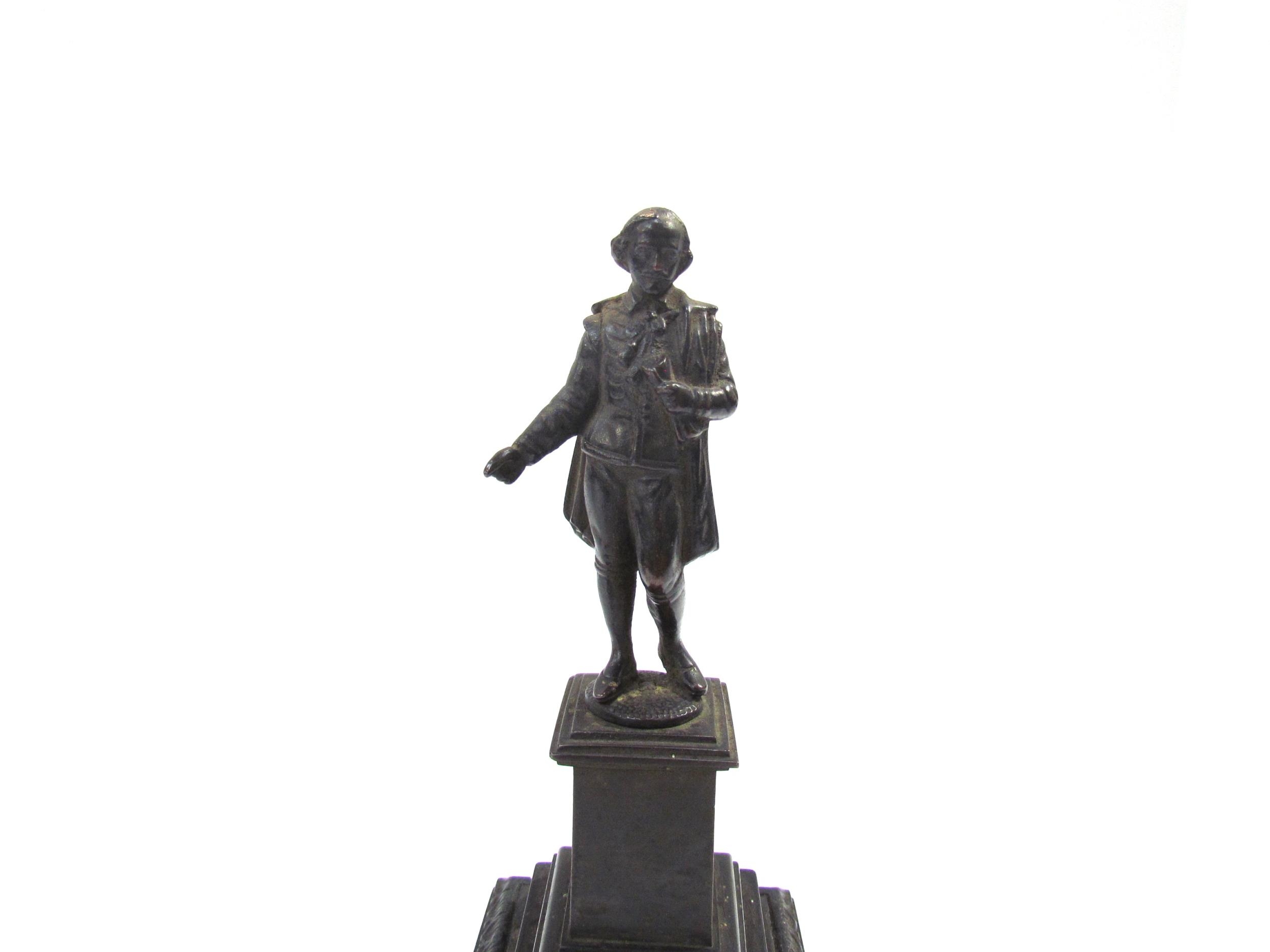 A pair of 19th Century bronze sculptures of philosophers, each 17.5cm tall including plinth base - Image 3 of 6
