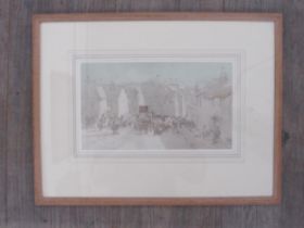 Early 20th Century watercolour "Free Trade Protest" with Rowley Gallery Kensington label verso,