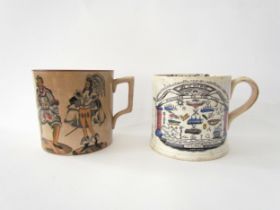 Two 19th Century mugs: A 19th Century Staffordshire pearlware transfer printed Orange Order