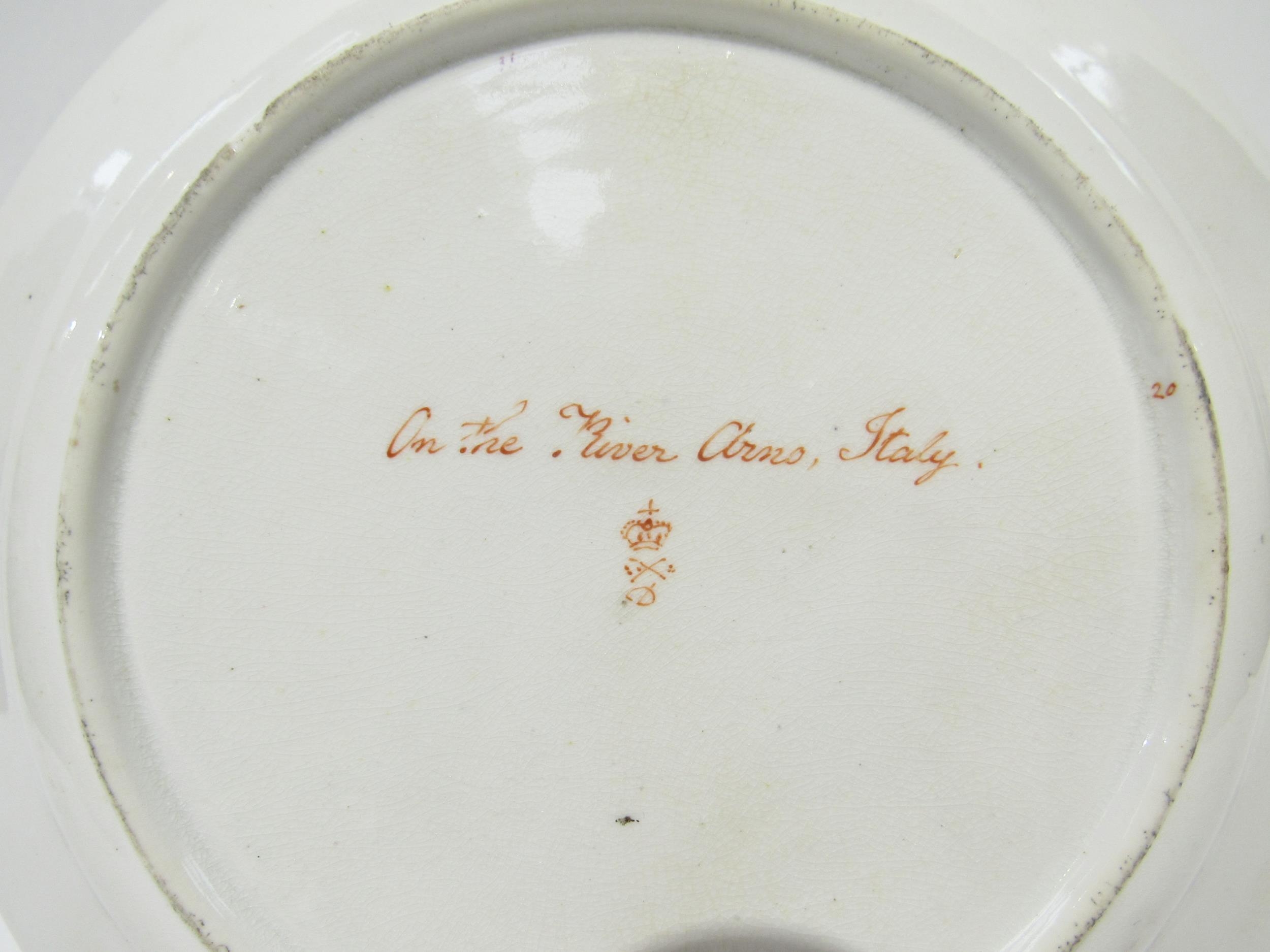 Attributed to George Robertson a 19th Century Derby porcelain plate inscribed verso "On the River - Image 3 of 10