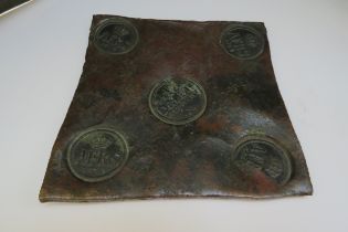 An 18th Century Daler plate coin, dated 1758. This was the precursor to bank notes, 14.5cm diameter