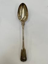 A William Eley I & William Fearn Georgian silver basting spoon, London 1821, monogram to handle.