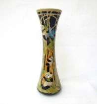 A Moorcroft Sichuan Giant Pandas Trial pattern vase, dated 8.4.16, 40.5cm tall