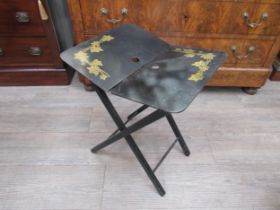 A Japanese lacquered folding table, a/f