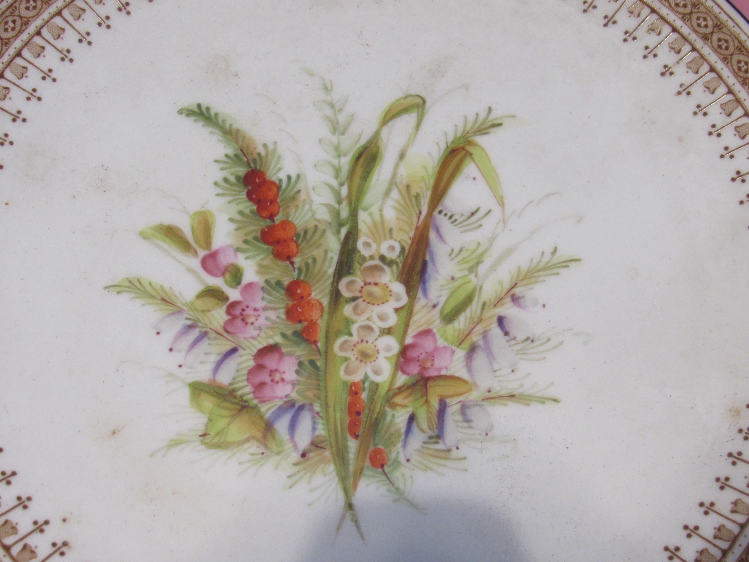 A Worcester cabinet plate and two others with swag decorations (3). 22cm & 23cm diameter - Image 2 of 4