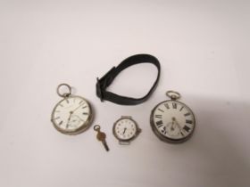 Two 19th Century open faced pocket watches, one with fusee movement, together with a silver cased