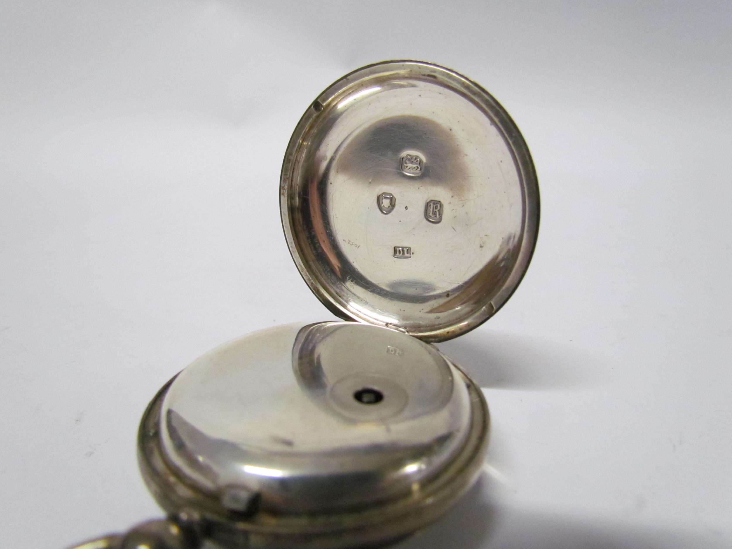 Three varying size pocket watches including silver cased London 1852, 1860 and one marked 800. - Image 10 of 12