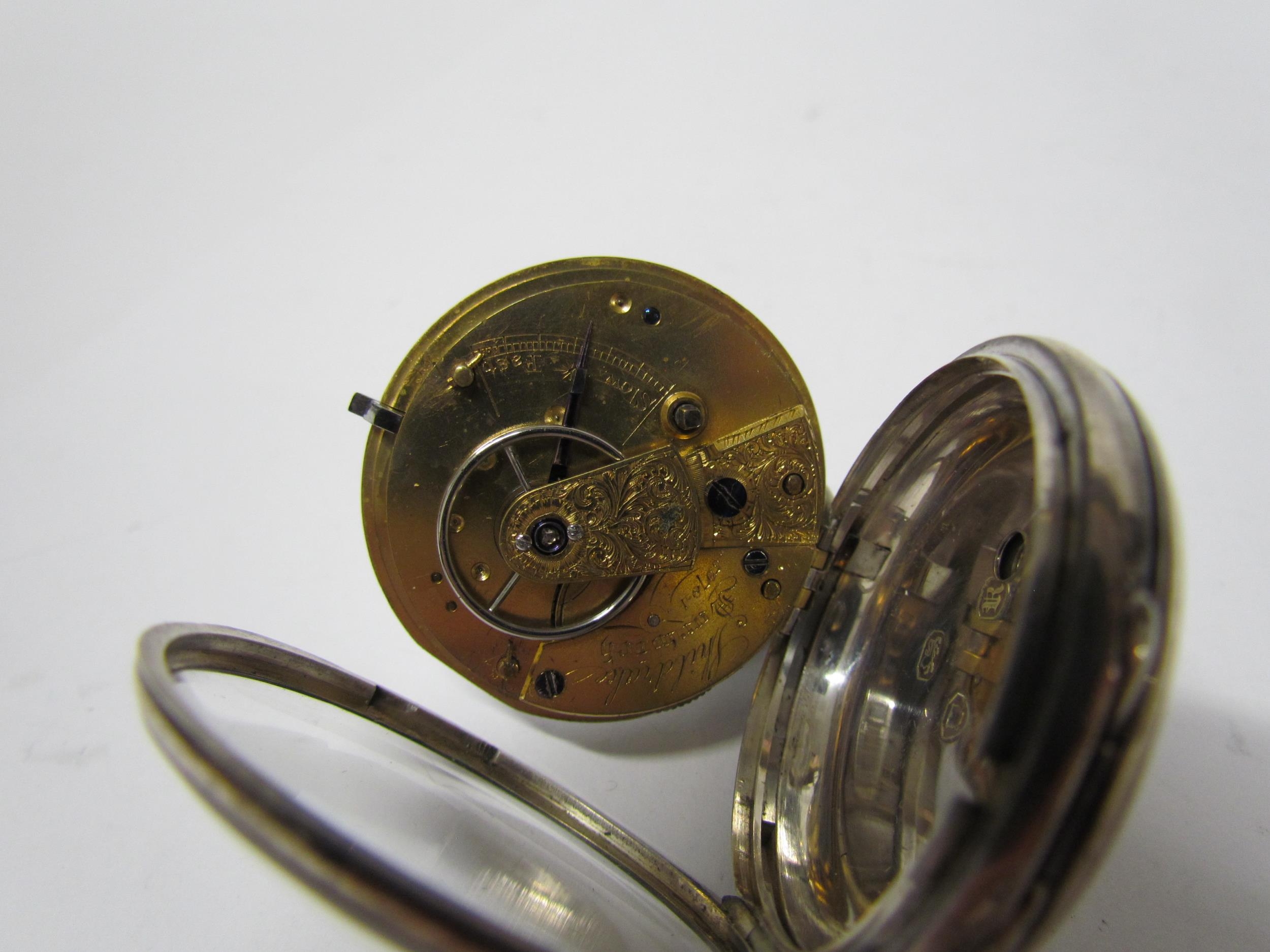 Three varying size pocket watches including silver cased London 1852, 1860 and one marked 800. - Image 12 of 12