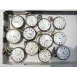 Twelve assorted 19th Century silver cased American and English pocket watches