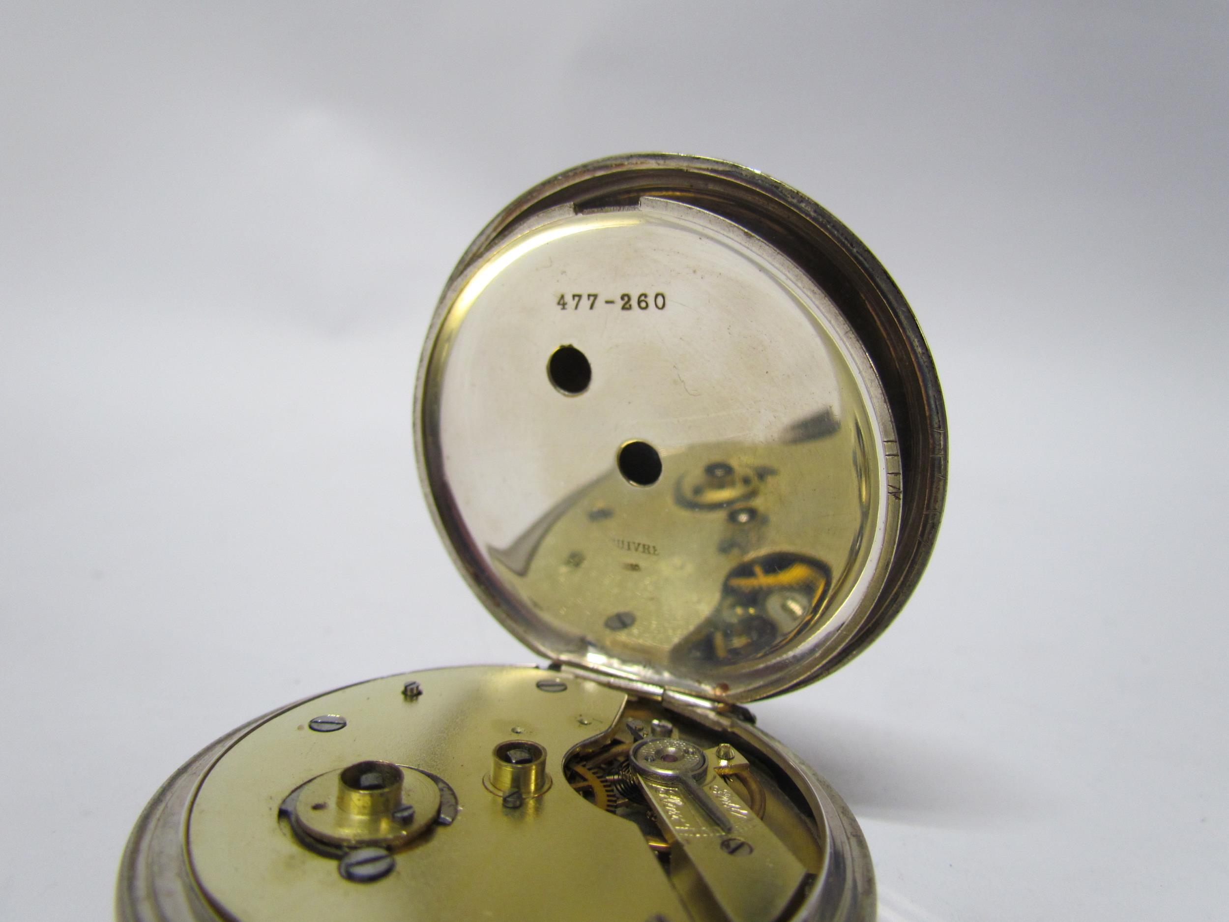Three varying size pocket watches including silver cased London 1852, 1860 and one marked 800. - Image 8 of 12