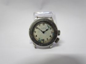 A WWII RAF Navigator's Mk VIIA wristwatch by Zenith for renovation. The face corroded, stainless