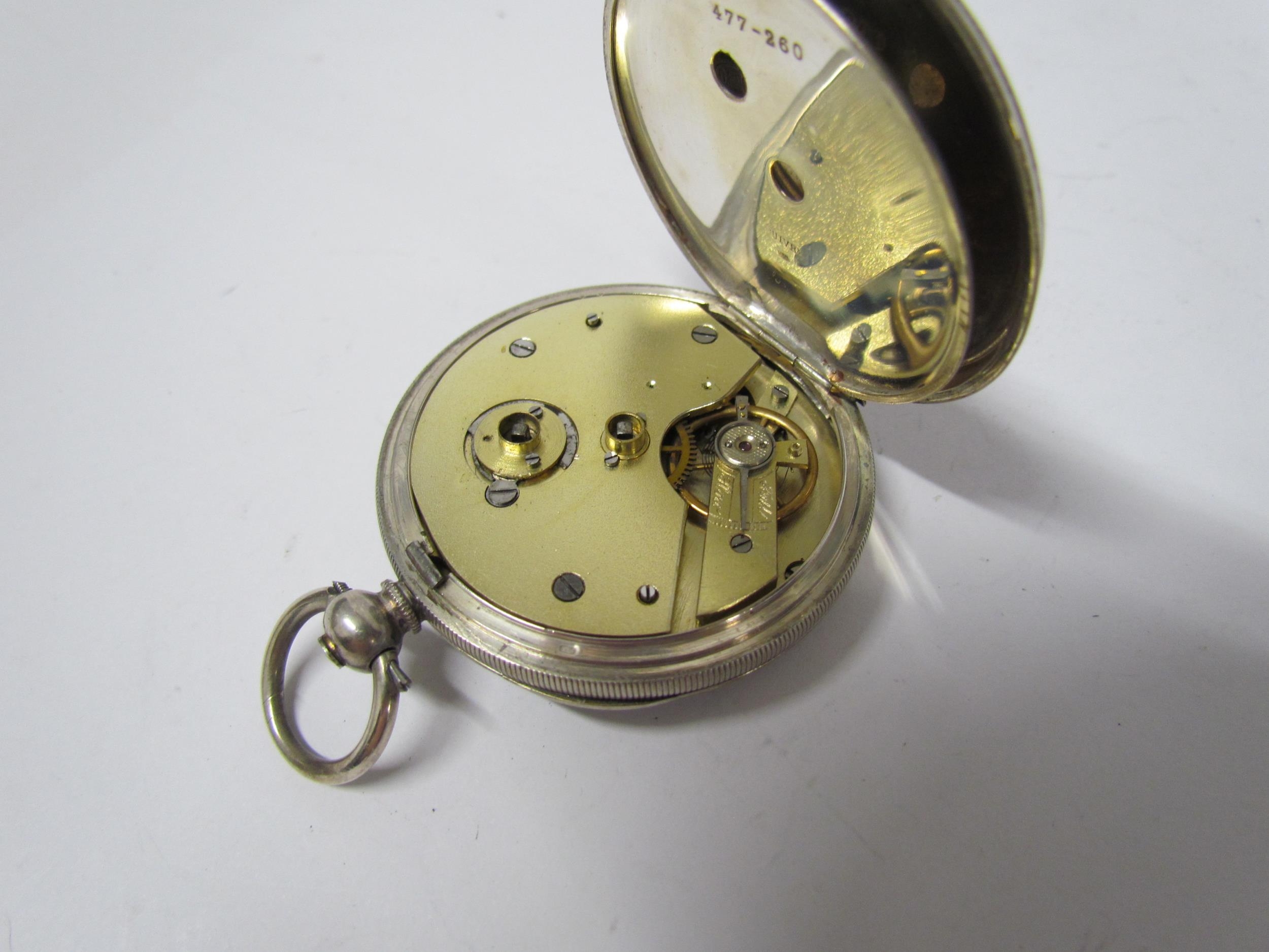 Three varying size pocket watches including silver cased London 1852, 1860 and one marked 800. - Image 9 of 12