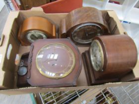 Three mantel clocks including Kienzle, Smiths, J B Yabsley and a wall clock (4)