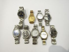 Nine assorted Seiko mechanical and quartz wristwatches including Seiko G (5 examples)