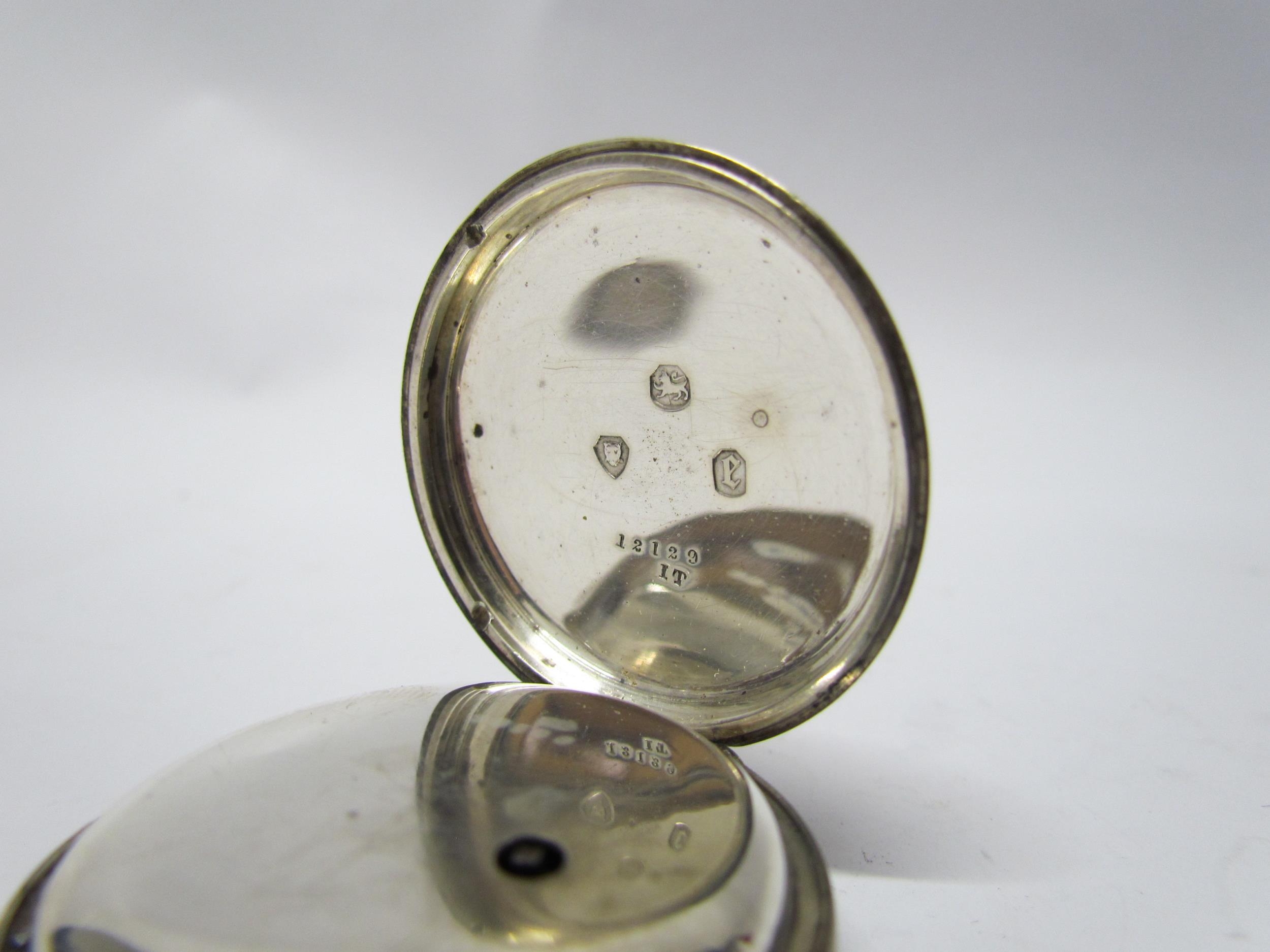 Three varying size pocket watches including silver cased London 1852, 1860 and one marked 800. - Image 3 of 12