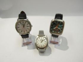 Two vintage Bulora Accutron wristwatches together with a modern Bulora wristwatch (2 with boxes) (3)
