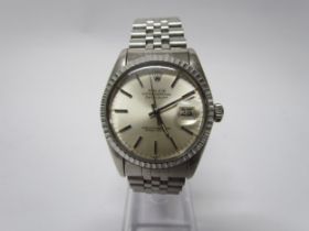 A Rolex Oyster Perpetual Datejust, stainless steel, with document case, guarantee and booklet, circa