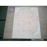 'Bacon's Excelsior Map of Norfolk & Suffolk, showing railways, roads, elevations & distances, also
