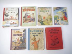 Alfred Bestall/Mary Tourtel, seven various Rupert annuals, comprising 'The New Adventures of