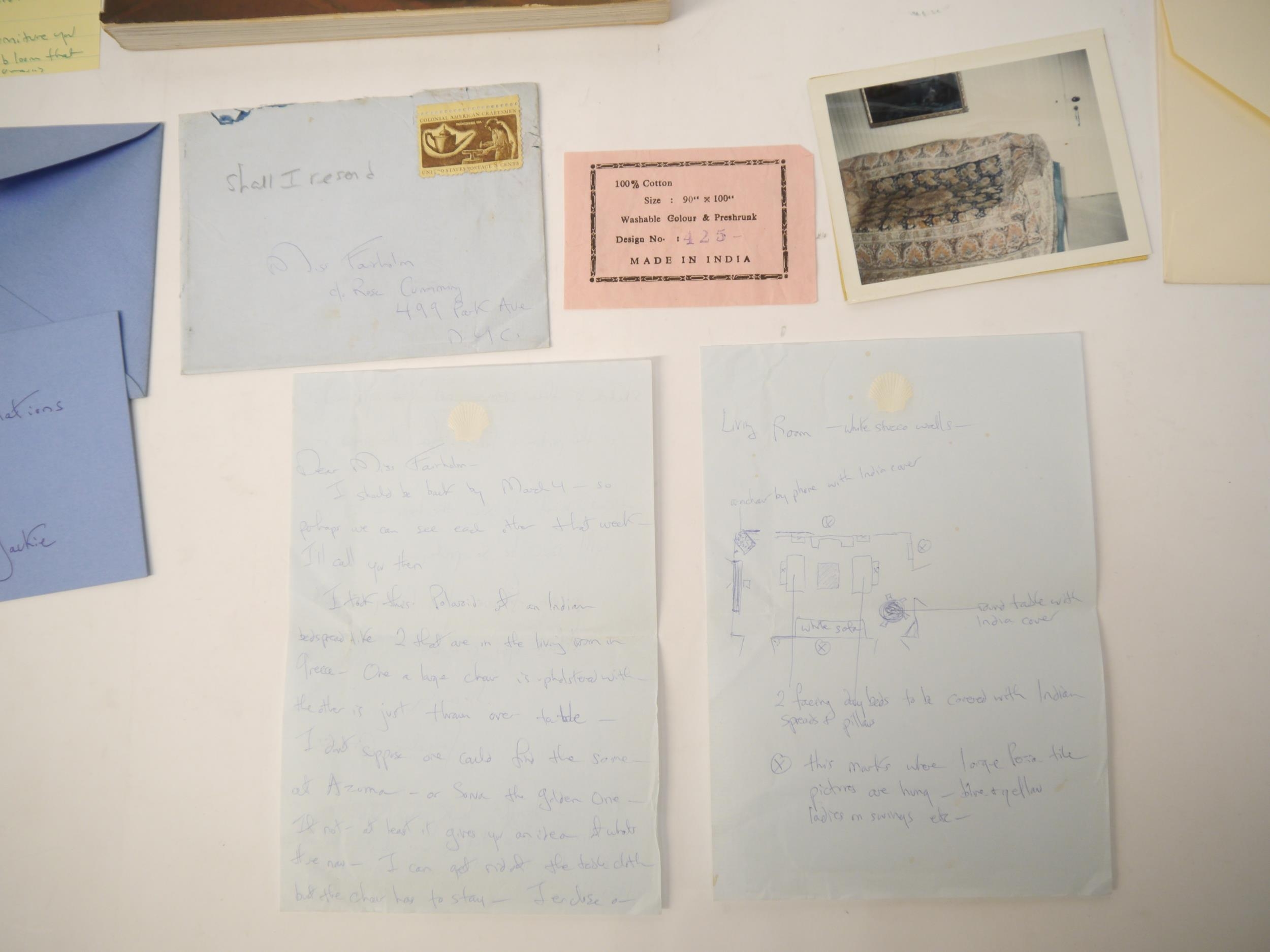 Jacqueline Kennedy Onassis (née Bouvier, 1929-1994.) A collection of correspondence including - Image 4 of 12