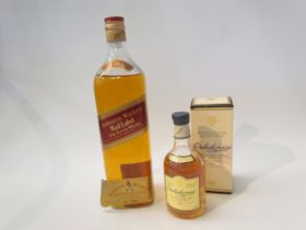 Johnnie Walker Red Label, 1ltr. Dalwhinnie 15 years Highland Single Malt Scotch Whisky, 20cl (2)