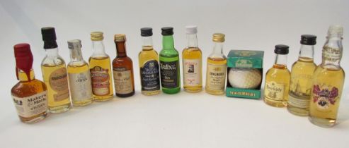 13 Whisky miniatures 5cl, including Longmorn 15 year old, 1976 Knockando, Oban 14 year old, Royal