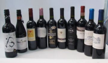 Ten bottles of various red wines, 2009 Le Grand Chai, Margaux, 2012 Barbera D'Asti, 2012 Marques
