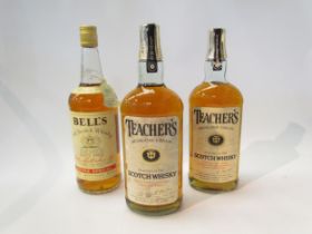 Teacher's Highland Cream Scotch Whisky 1ltr x 2, Bell's Extra Special 1ltr (3)