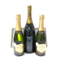 Pol Roger Champagne, magnum (no label) Marques de Monistrol x 2 (3)