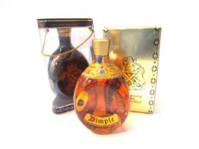 Dimple Ceramic decanter 12 years old Whisky boxed, Dimple Scotch Scotch Whisky 26 3/4flozs boxed (2)