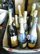 8 bottles of various Champagne, Brut and Perry including Charlemange, H.Garnier and Co, Varichon and