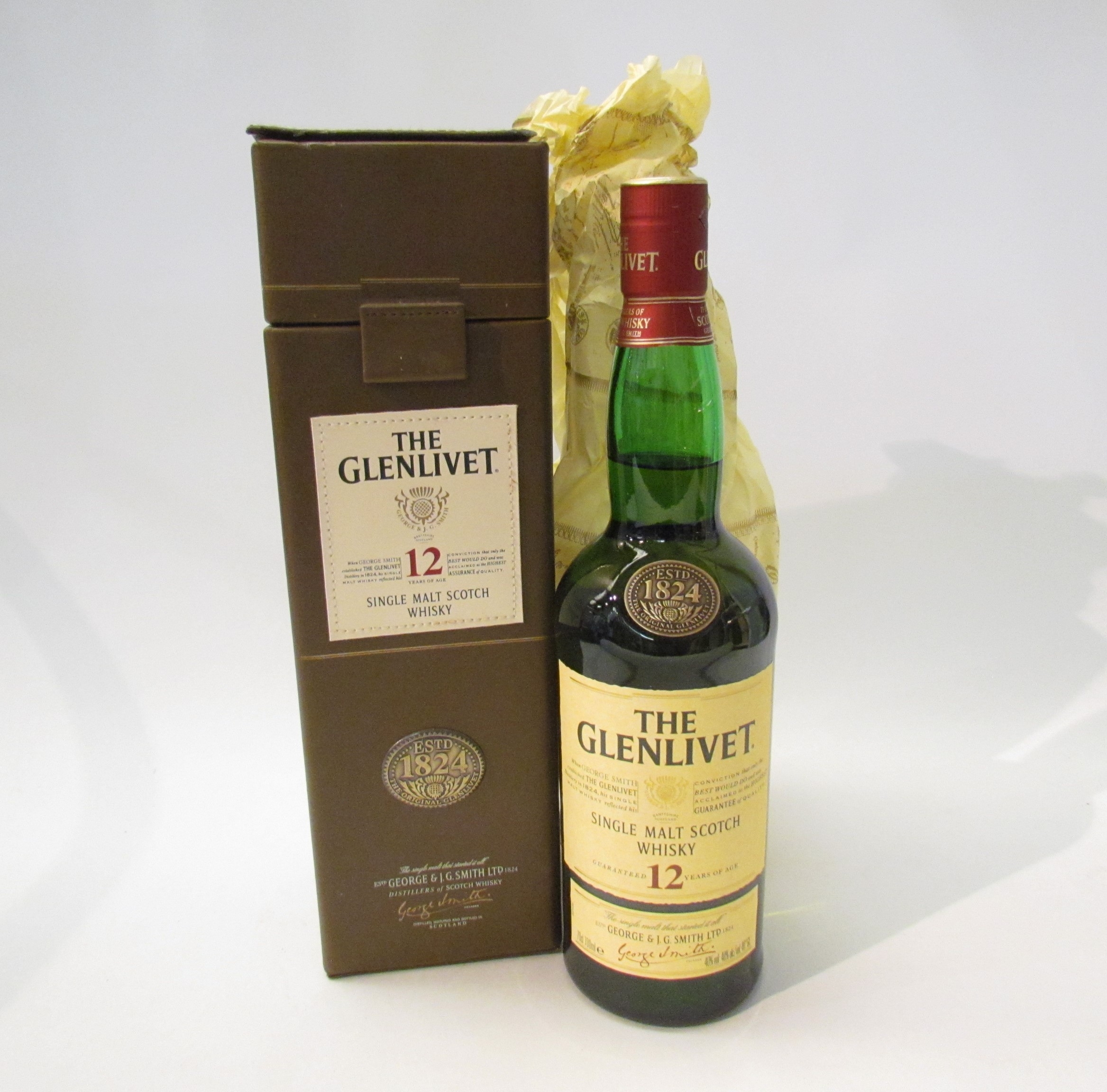 The Glenlivet 12 Year Old Single Malt Scotch Whisky, 70cl in case