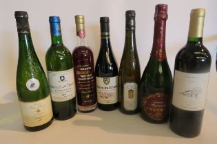 Seven bottles of various including Dom. Ronsard Vouvray, 2009 Dom du Vieux Pressoir Saumir, 1995 L'