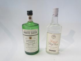 Sir Robert Burnett's White Satin London Dry Gin 1980's bottling, 75cl and Finest Dry gin 75cl (2)