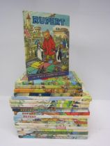 A collection of Rupert the Bear annuals, 1970s - 1990s (20)