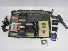 A Sinclair ZX Spectrum with games and accessories