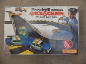 A Matchbox Powertrack PT-6000 Race & Chase racing track, complete but untested.